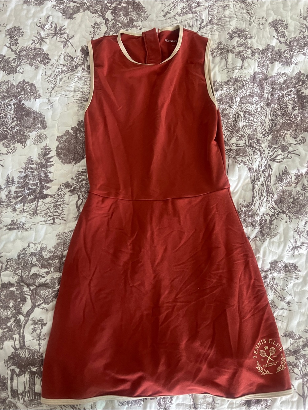 Tennis Club Red Sleeveless A-Line Dress